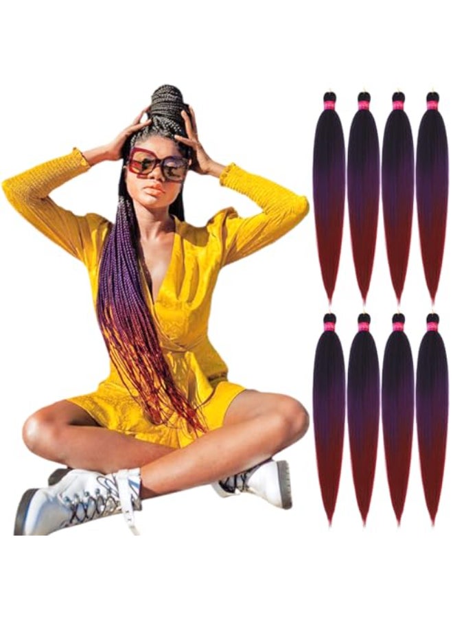 FAYETA Ombre Pre Stretched Braiding Hair 288 packs Silky Color Blend Braid Hair Extensions 100 Synthetic Crochet Hair Braids - Image 1