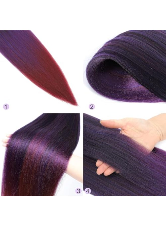 FAYETA Ombre Pre Stretched Braiding Hair 288 packs Silky Color Blend Braid Hair Extensions 100 Synthetic Crochet Hair Braids - Image 4