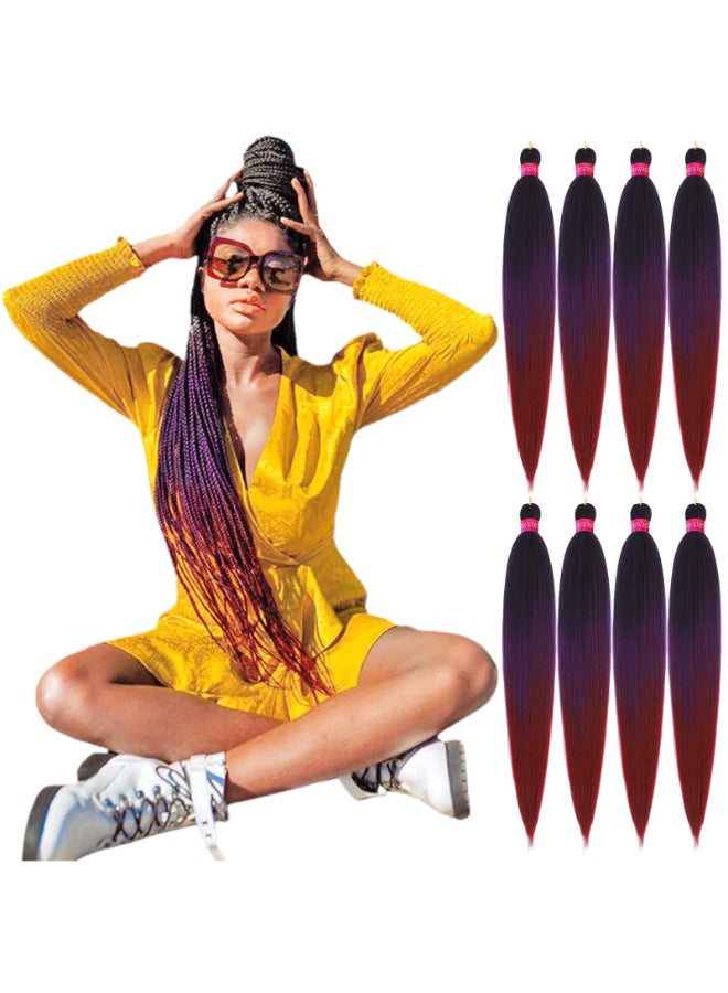 FAYETA Ombre Pre Stretched Braiding Hair 288 packs Silky Color Blend Braid Hair Extensions 100 Synthetic Crochet Hair Braids - Image 3
