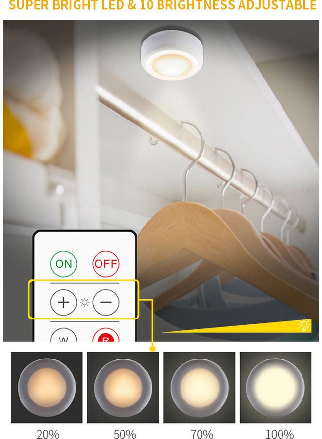 NIBEMINENT 6-LED Puck Lights With 2 Remote Controls Multicolour - Image 3