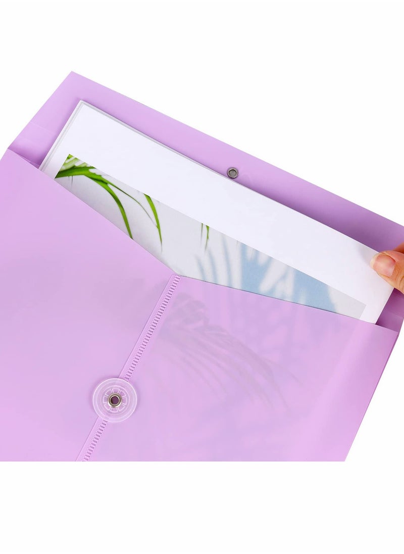 SYOSI - A4 Folder, Plastic Expandable Envelope Document Bag with String Tie Closure , Large Capacity Information Bag for Home Office School 8pcs, 4 Colors - Image 1