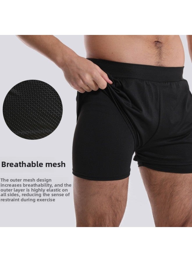 إسكدنيا طقم ملابس سباحة للرجال 2023 مقاس كبير بطبقة مزدوجة سريعة الجفاف شورت سباحة للرجال مضاد للإحراج - اللون: 80818+813 ملابس سباحة بالإضافة إلى شورت سباحة - - Image 4