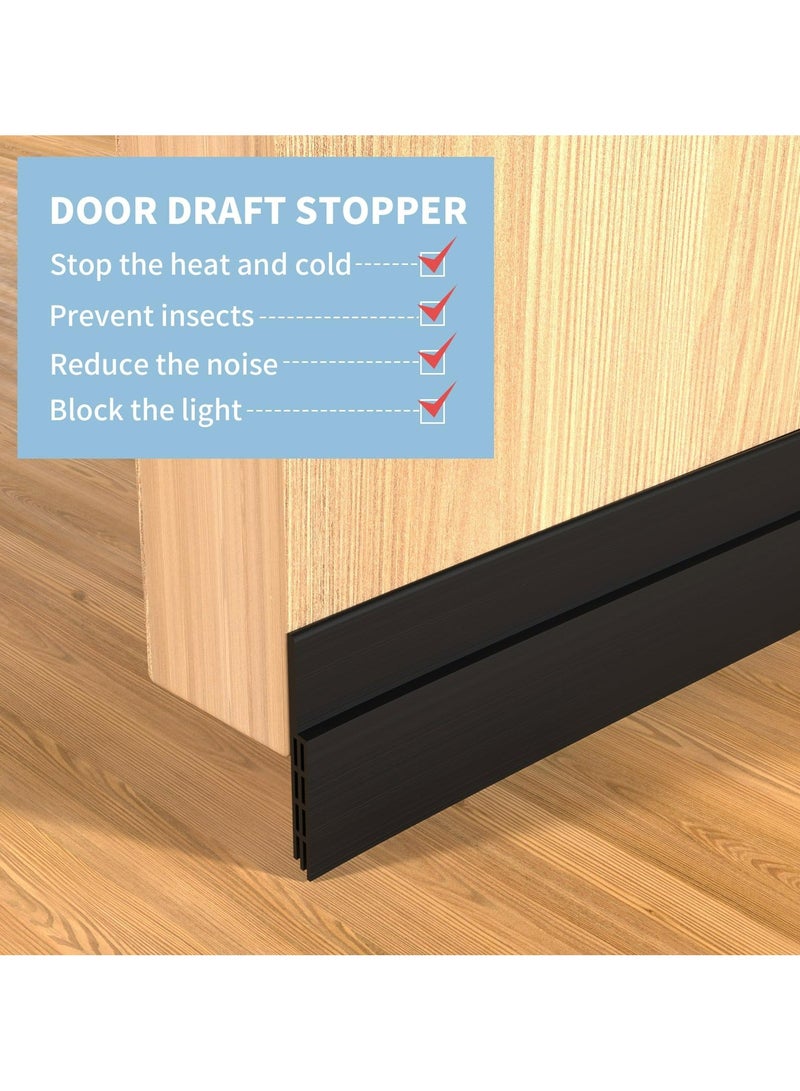 HOMESTAR 2 Pack Door Draft Stopper, Bottom Seal for Exterior & Interior Doors Blocker Insects Dust Noise and Weather Stripping - Image 3
