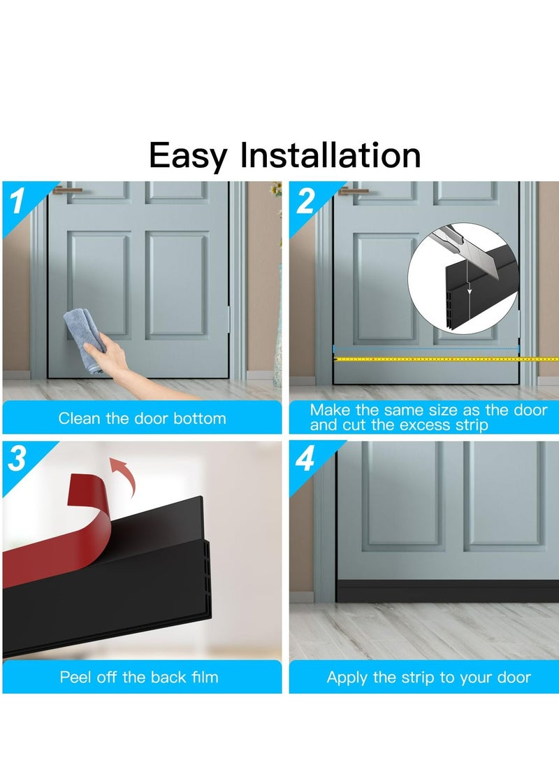 HOMESTAR 2 Pack Door Draft Stopper, Bottom Seal for Exterior & Interior Doors Blocker Insects Dust Noise and Weather Stripping - Image 5