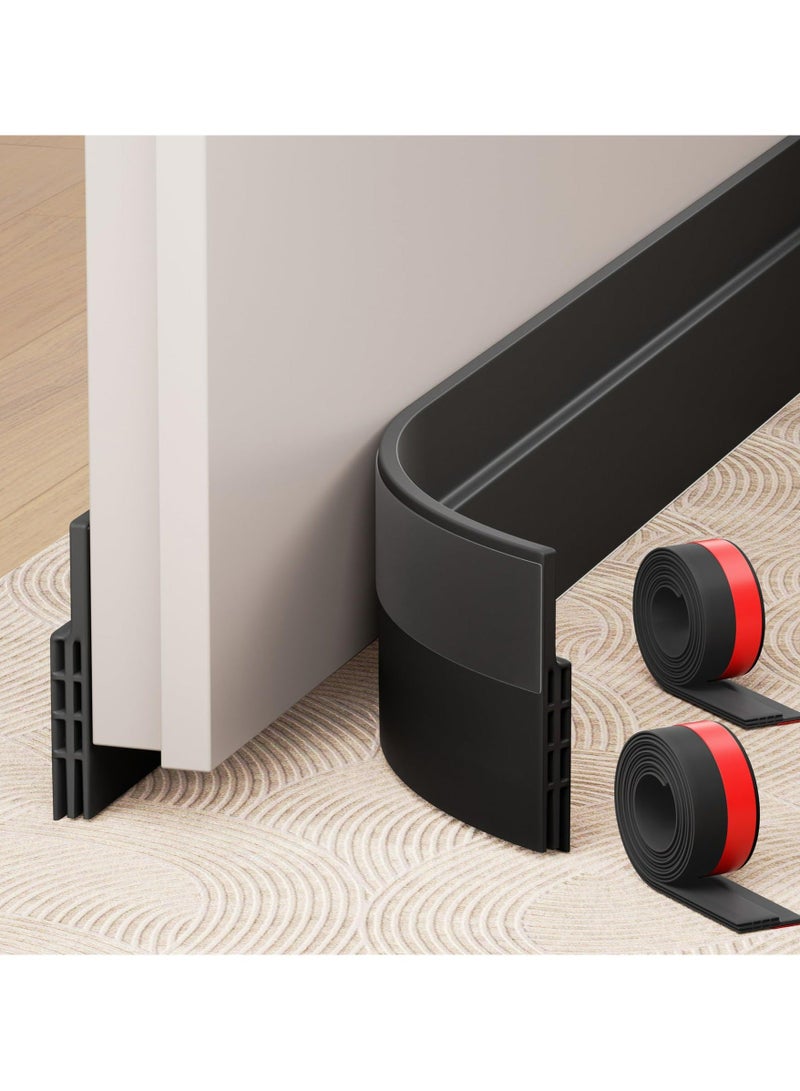HOMESTAR 2 Pack Door Draft Stopper, Bottom Seal for Exterior & Interior Doors Blocker Insects Dust Noise and Weather Stripping - Image 1