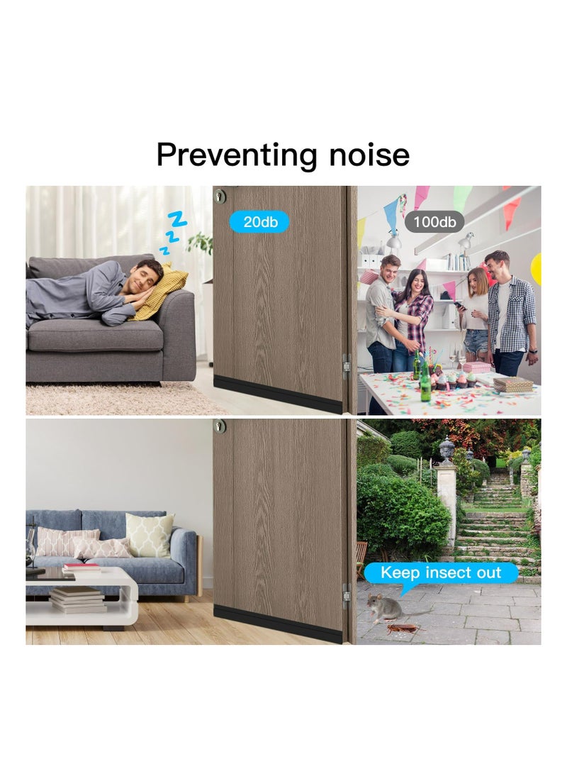 HOMESTAR 2 Pack Door Draft Stopper, Bottom Seal for Exterior & Interior Doors Blocker Insects Dust Noise and Weather Stripping - Image 2