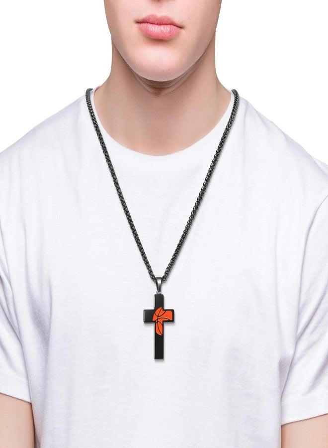 Keniot Basketball Cross Necklace for Men, Bible Verse Pendant Gifts for Birthday Christmas, Baptism Christian Religious Basketball Accessories Stuff Gifts - Image 2