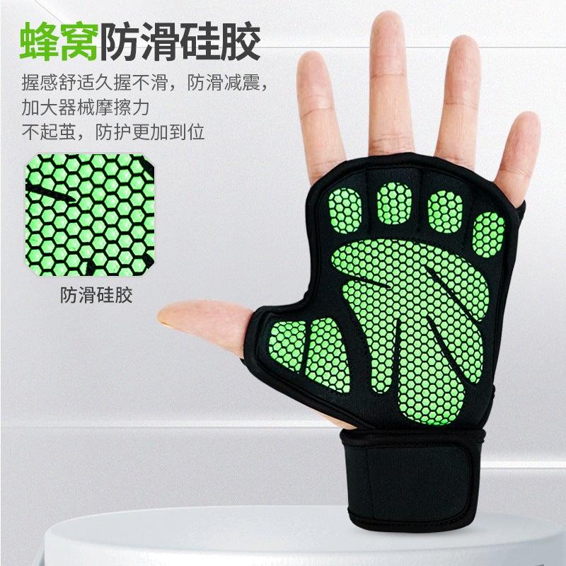 Sports Gloves With Air Cushion Anti Slip Wear Resistant Protection For Fitness Cycling And Outdoor Activities - Image 3