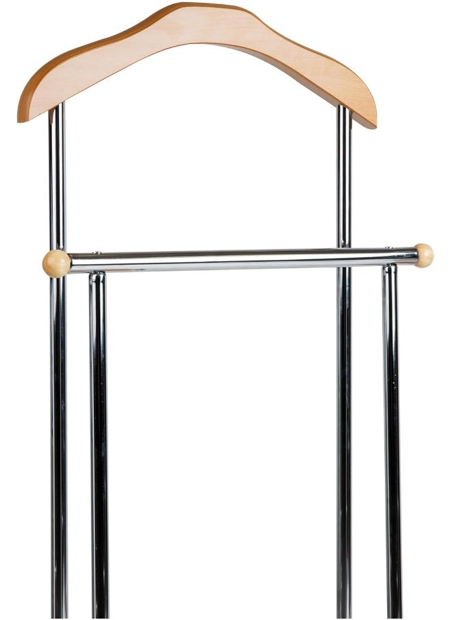 Mind Reader Valet Stand, Clothes Rack, Clothing Organizer, Jacket Hanger, Metal, Wood, Silver  - Image 5
