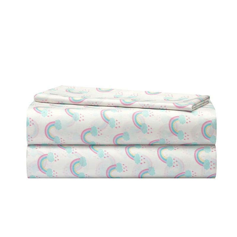 Heritage Kids Heritage Kids 3 Piece Sheet Set Rainbow Print Twin