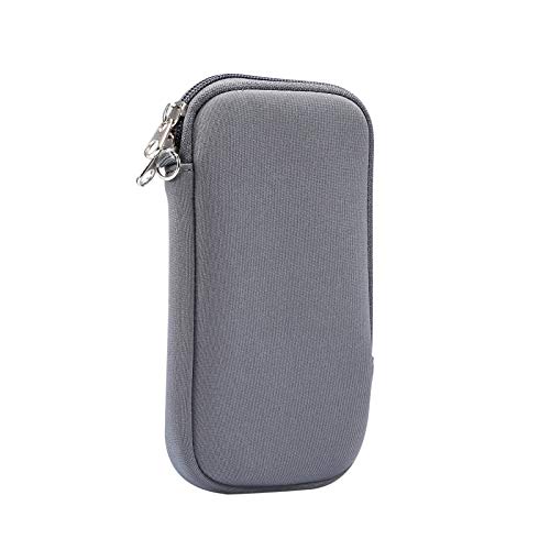 Jlyifan Neoprene Cell Phone Sleeve, Zip Wallet Pouch with Neck Strap for iPhone 17, 16, 16e, 15 15 Pro 14 14 Pro 13 12 Mini iPhone SE 3rd Gen iPhone X XS LG Aristo 5 4 3 (Gray) - Image 2