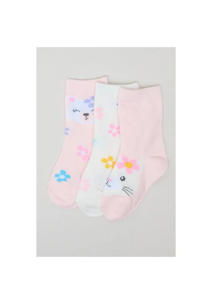 R&b 3 Pack Patterned Crew Socks