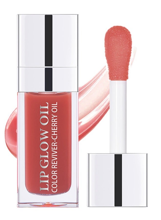ibcccndc Lip Glow Oil，Cherry Oil Inused，Color-Awakeing Nourishing Glossy Lip Oil，Hydrating Texture For a Clear and Shiny Lips （#Rosewood） - Image 1