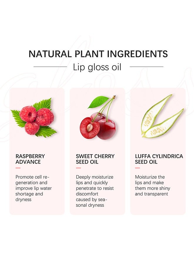 ibcccndc Lip Glow Oil，Cherry Oil Inused，Color-Awakeing Nourishing Glossy Lip Oil，Hydrating Texture For a Clear and Shiny Lips （#Rosewood） - Image 3