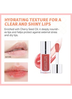 ibcccndc Lip Glow Oil，Cherry Oil Inused，Color-Awakeing Nourishing Glossy Lip Oil，Hydrating Texture For a Clear and Shiny Lips （#Rosewood）  - Image 4