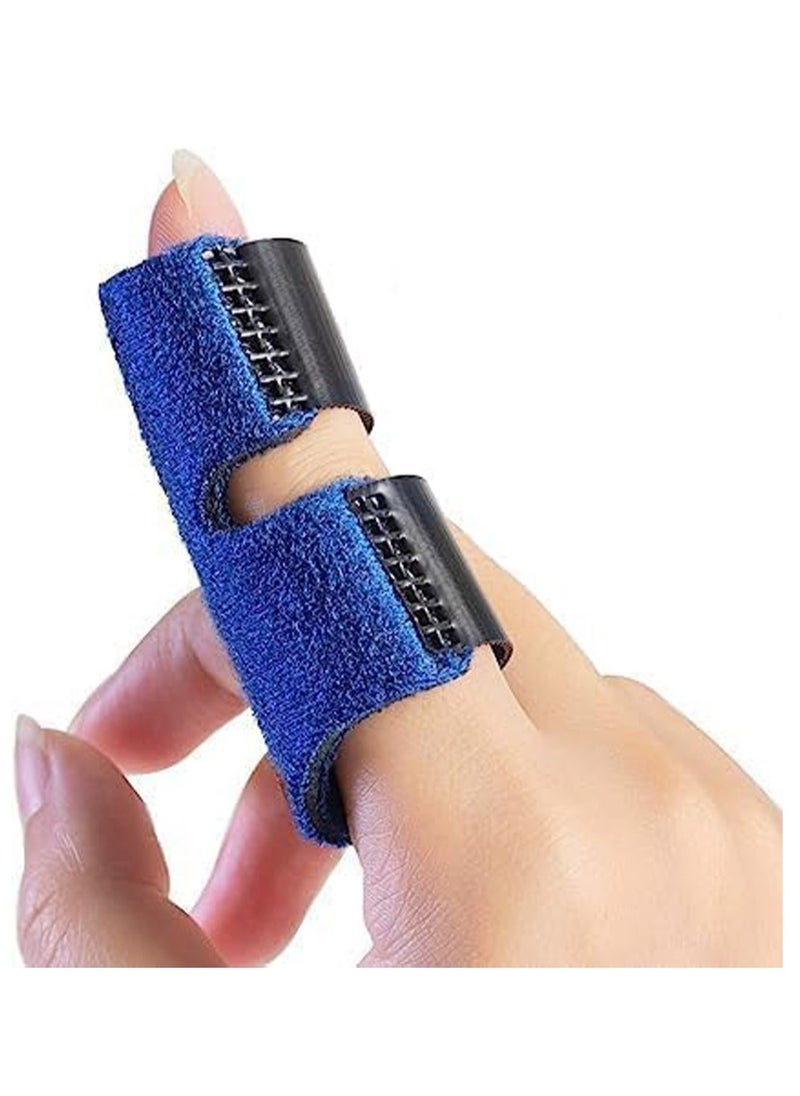 Premify Trigger Finger Splints, Broken Fingers Protector with Nylon Sleeves for Arthritis Relief (Blue)  - Image 1