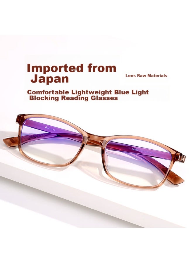Pulais Reading Gl For Women, Imported Anti-blue Light High-definition Fashionable Portable Reading Gl For Men 8092, Brown 3.5 Diopter - Image 1