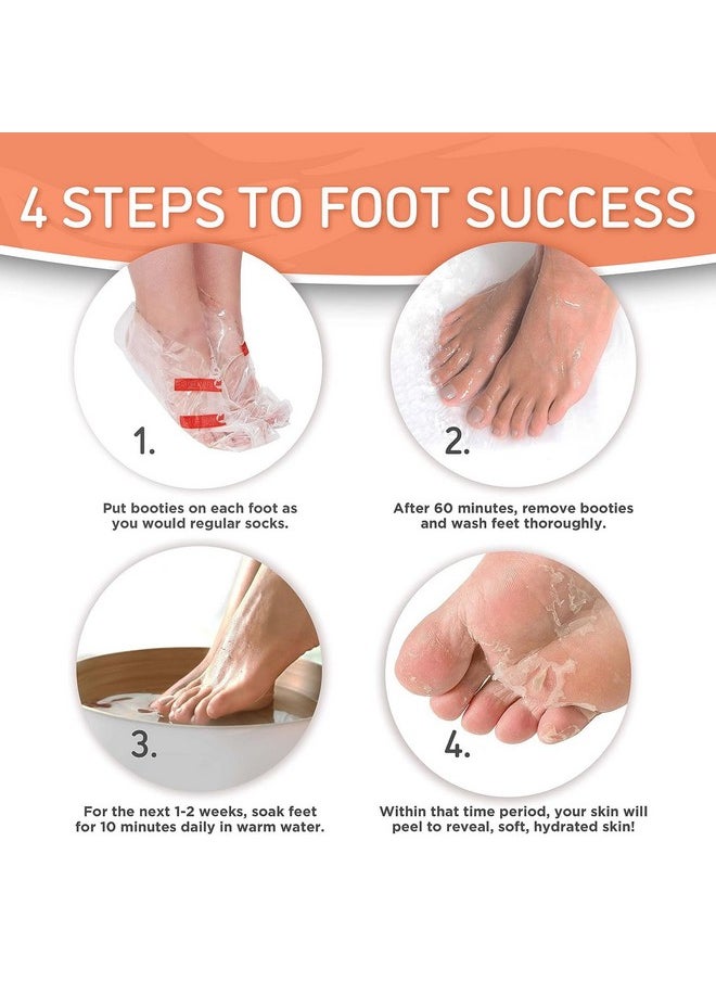 Soft Touch Foot Peel Mask - Pack Of 2 Feet Peeling Masks For Dry, Cracked Heels & Calluses - Exfoliating Foot Mask Peel For Baby Soft Skin, Peach  - Image 2