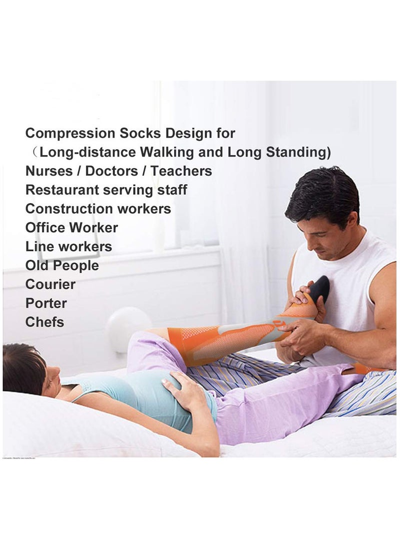 Men's Compression Socks for Circulation 20-30 mmHg - Medical Compression Stockings for Women  Nursing (3 Pairs) - Image 3
