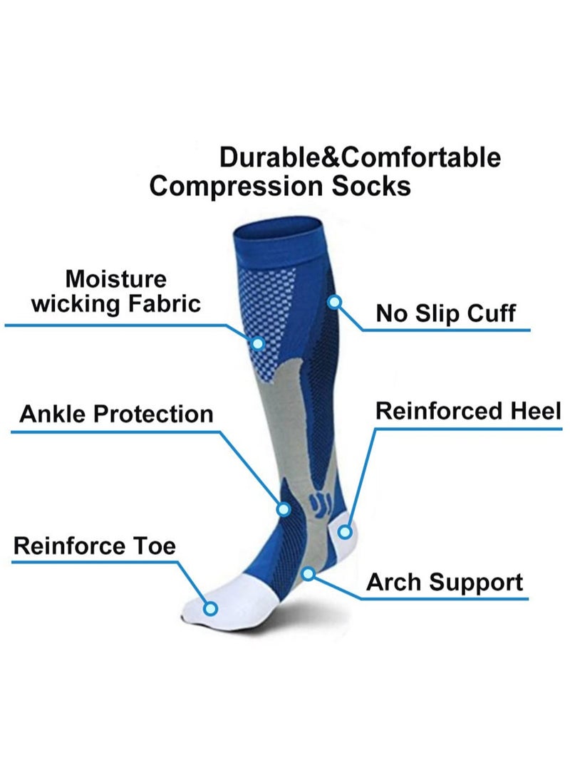 Men's Compression Socks for Circulation 20-30 mmHg - Medical Compression Stockings for Women  Nursing (3 Pairs) - Image 2