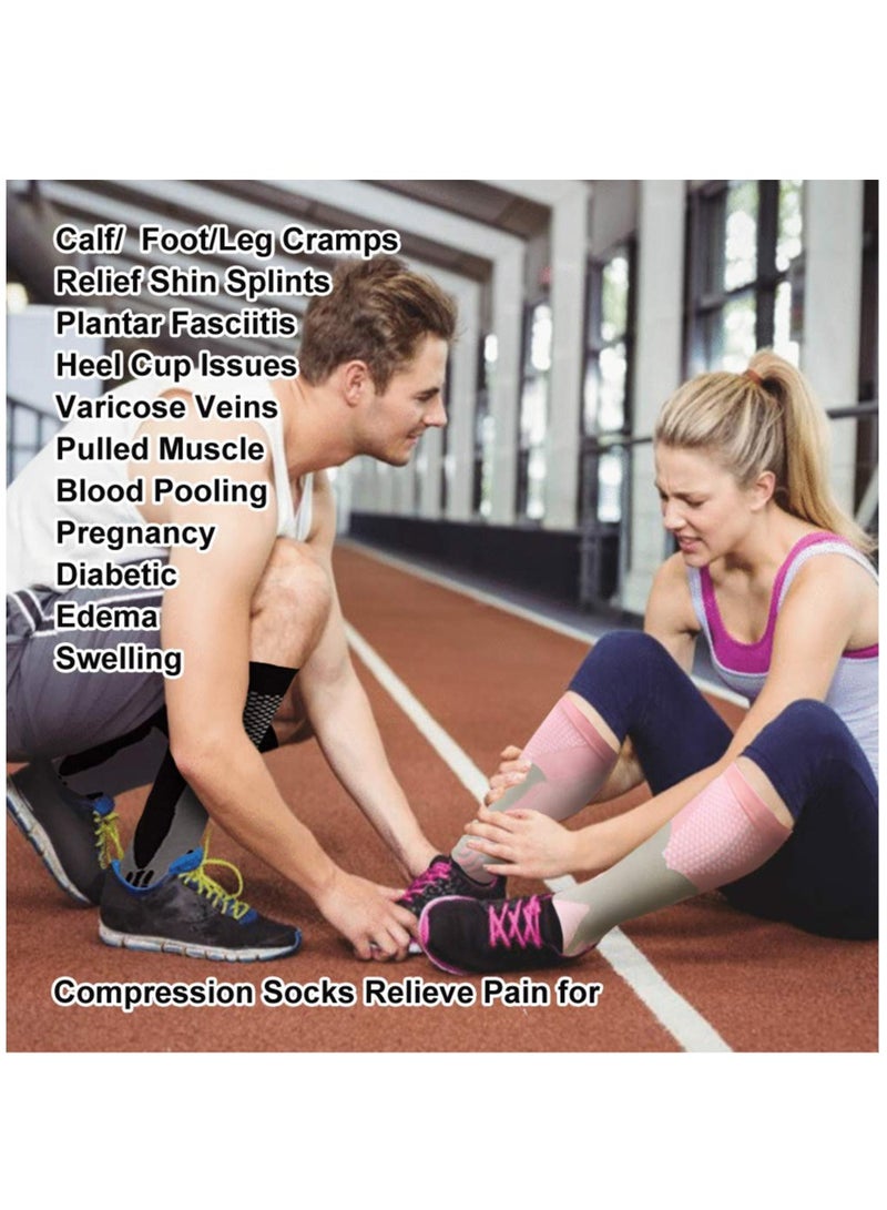 Men's Compression Socks for Circulation 20-30 mmHg - Medical Compression Stockings for Women  Nursing (3 Pairs) - Image 5