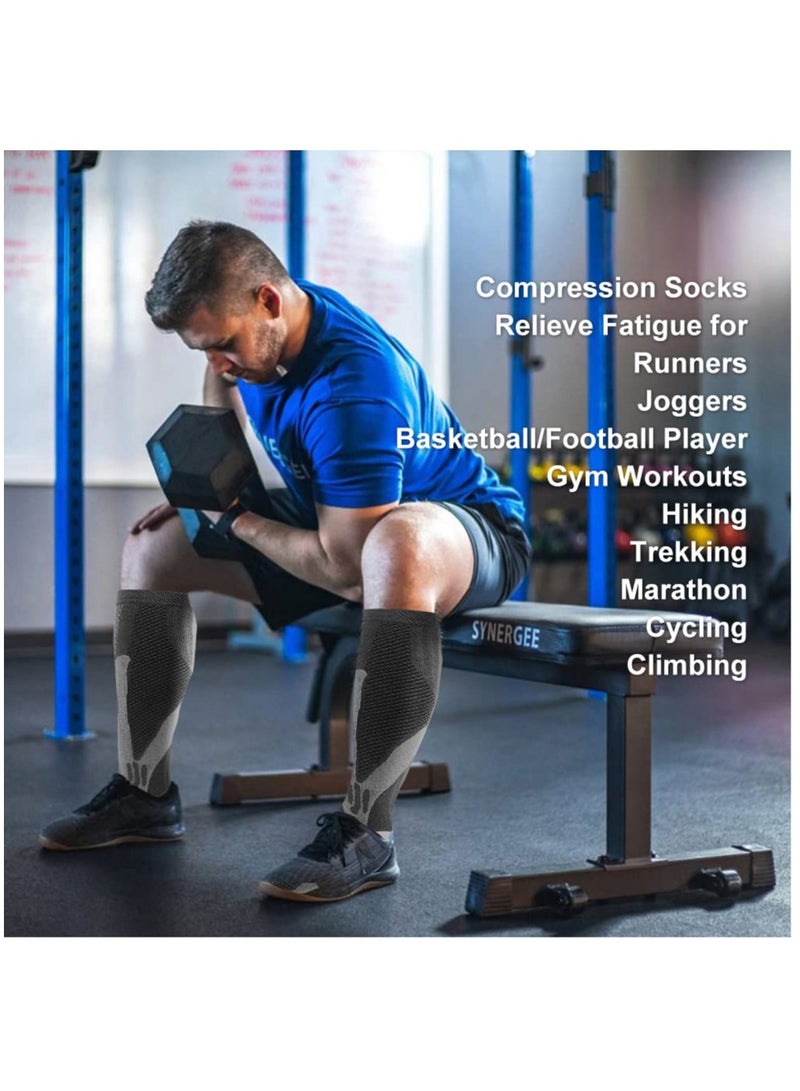 Men's Compression Socks for Circulation 20-30 mmHg - Medical Compression Stockings for Women  Nursing (3 Pairs) - Image 4