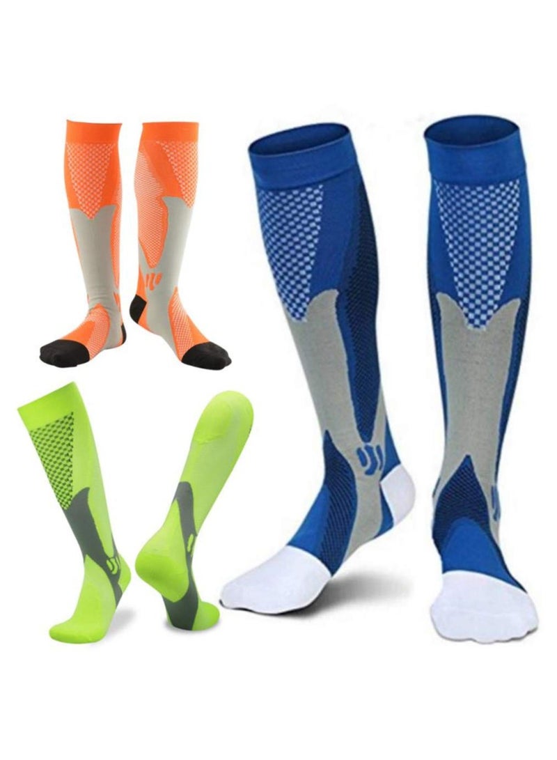 Men's Compression Socks for Circulation 20-30 mmHg - Medical Compression Stockings for Women  Nursing (3 Pairs) - Image 1