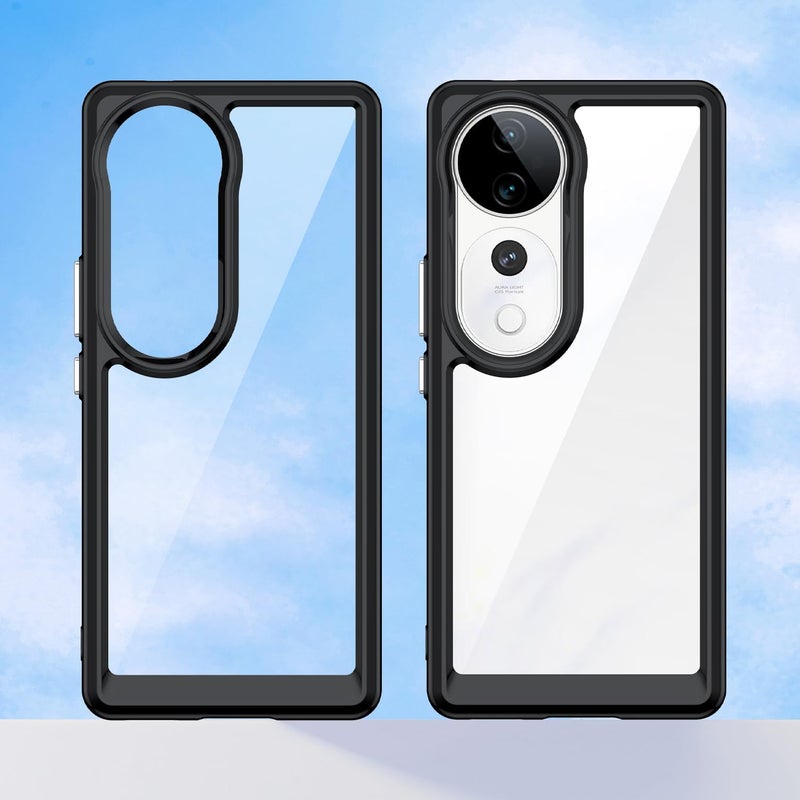 Mingwei Case For Vivo V40/V40 Pro 5G Clear Soft Tpu Shock Absorption Slim Lightweight Shockproof Cover Hybrid Protective Case Black, V40/V40 Pro - Image 5