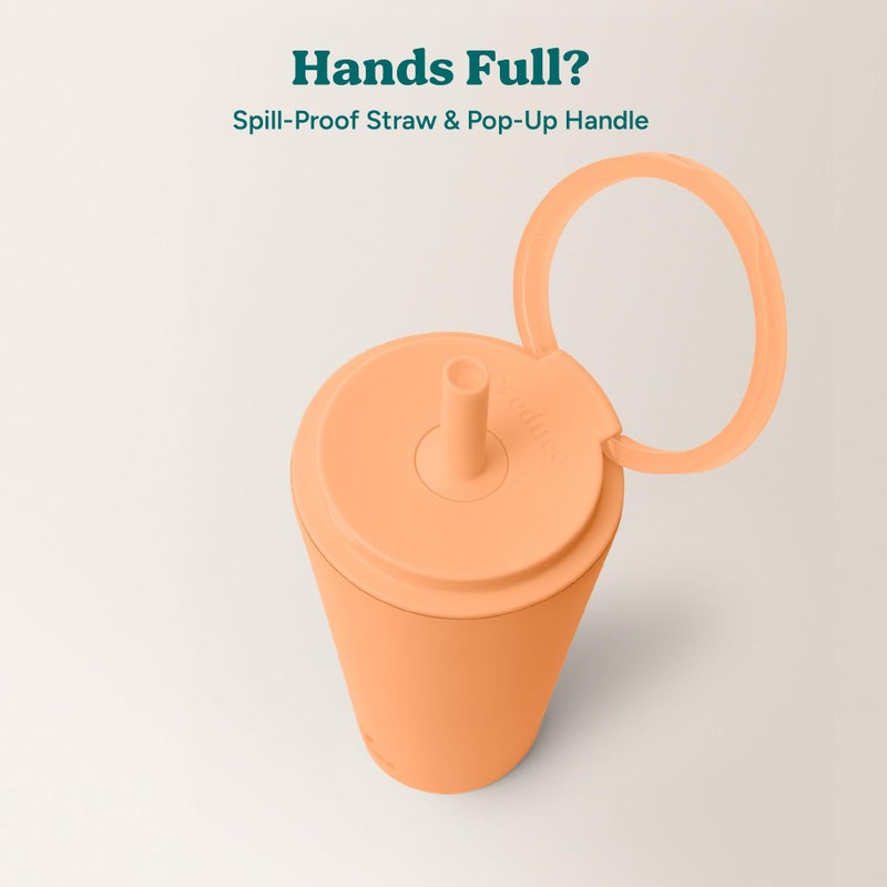 Reduce Halo 32 oz Stainless Steel Vacuum Insulated Tumbler - Spill Proof Travel Mug with Flip Handle Lid - Keeps Drinks Cold for 32 Hrs - Dishwasher Safe - Cupholder Friendly - Papaya - Image 5