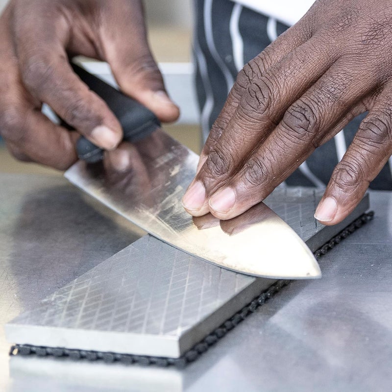 Trend New Diamond Sharpening Stone Kit, 8 x 3 Inch Double Sided (300/1000 Grit) Bench Stone with Pouch, Cleaning Block & Non-Slip Mat, DWS/CP8/FC/A - Image 5