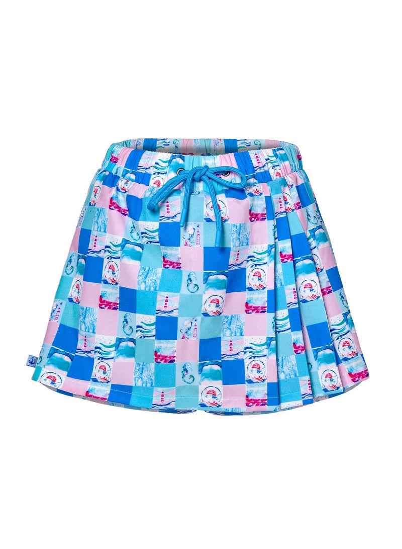 Anemoss Women’s Skort with Elastic Waist, Drawstring Fit, Marine Theme, Lightweight Stretchable Fabric Mini Skirt, Ideal Women Shorts for Summer, Made in Turkey - Image 2