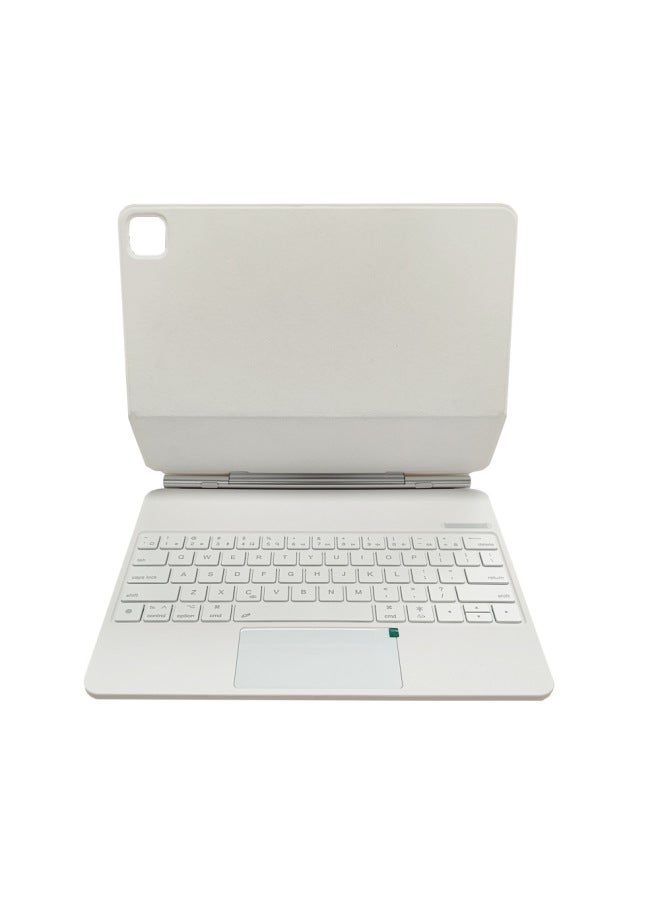 Suitable For IPadpro12.9 Inch Five-point Touch Air4/5/6 Bluetooth Digital Display Magnetic Suspension Wonderful Control Keyboard-Color:White Digital Display/five-point Touch/colorful Backlight (2022 10 Generation 10.9 Inch)