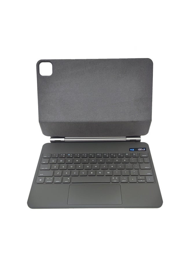 Suitable For IPadpro12.9 Inch Five-point Touch Air4/5/6 Bluetooth Digital Display Magnetic Suspension Wonderful Control Keyboard-Color:White Digital Display/five-point Touch/colorful Backlight (2022 10 Generation 10.9 Inch)