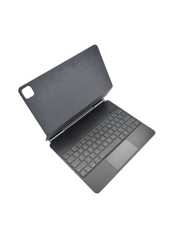 Suitable For IPadpro12.9 Inch Five-point Touch Air4/5/6 Bluetooth Digital Display Magnetic Suspension Wonderful Control Keyboard-Color:White Digital Display/five-point Touch/colorful Backlight (2022 10 Generation 10.9 Inch)
