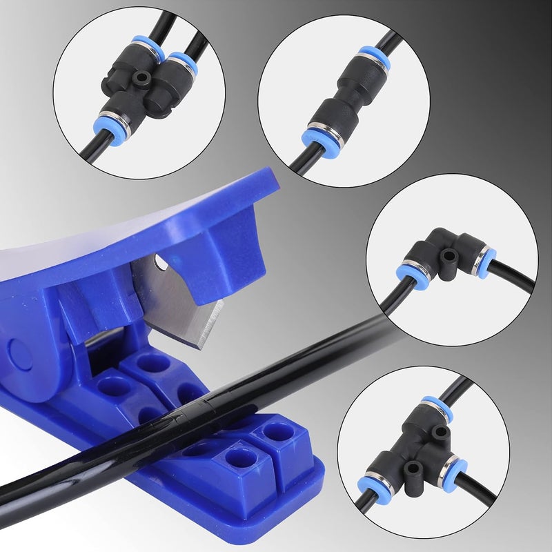 Hromee Air Line Tubing Kit, 5/32 Inch (3.97MM) OD x 32.8 Feet Polyurethane PU Tube and Push to Connect Fittings, 14 PCS Compressed Pipe and Accessories Kit - Image 5