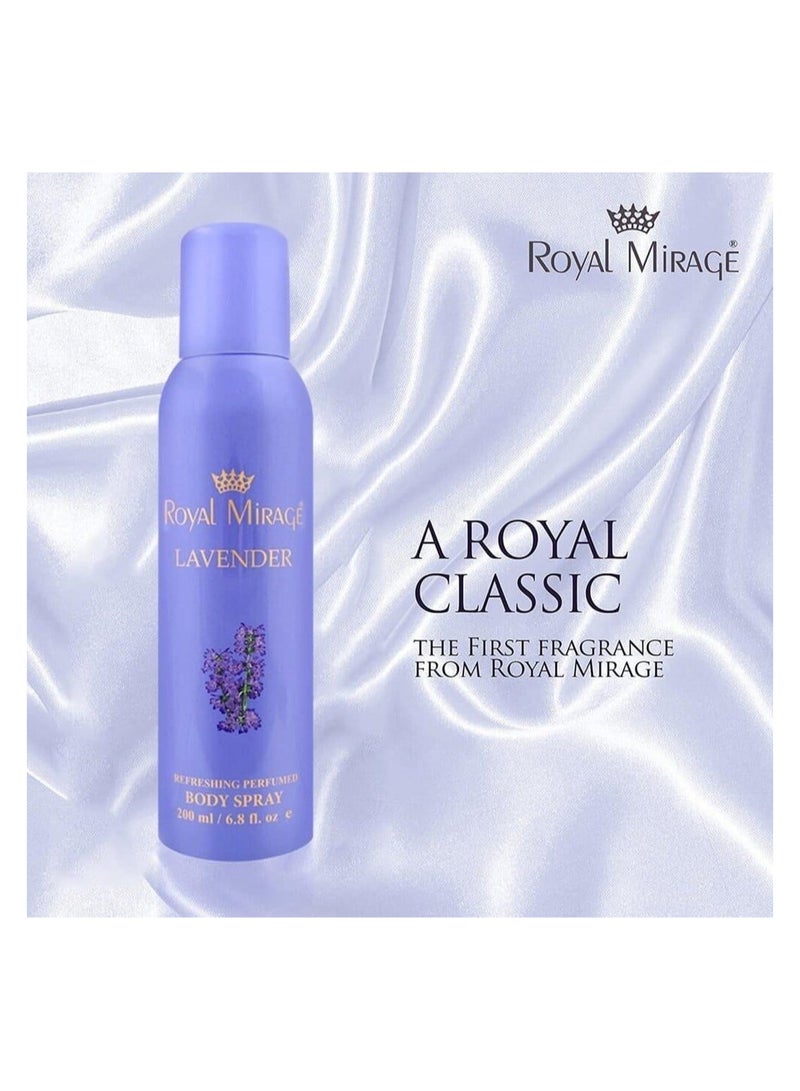 ROYAL MIRAGE Lavender Perfumed Body Deodorant Spray 200ml