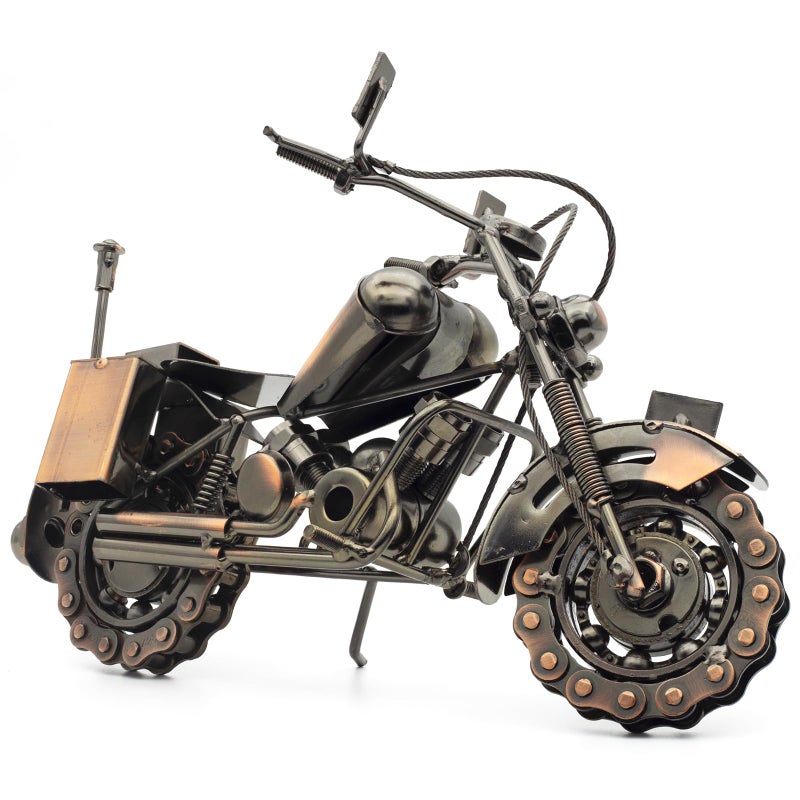 QIRLOEU QIRLOEU Unique Fathers Day Motorcycle Gifts for Dad Grandpa Husband Birthday Gifts for Men  Women Motorcycle Riders Vintage Home Office Mens Room Decor Scrap Metal Art 