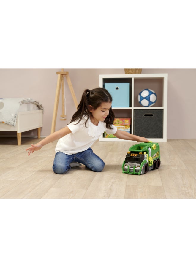 Dickie Item 203307001-Dickie Toys - Toy Garbage Truck with Many Functions (39 cm) - Large Toy Car for Children from 3 Years with Motorised Lifting Function, Grab Arm, Wheelie Bin, Light & Sound and Much More. Years 3+ - Image 3