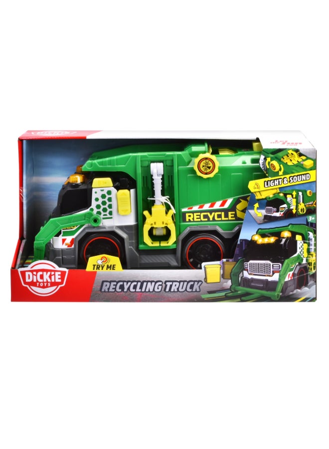 Dickie Item 203307001-Dickie Toys - Toy Garbage Truck with Many Functions (39 cm) - Large Toy Car for Children from 3 Years with Motorised Lifting Function, Grab Arm, Wheelie Bin, Light & Sound and Much More. Years 3+ - Image 4
