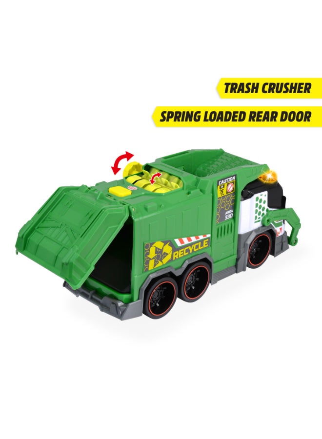 Dickie Item 203307001-Dickie Toys - Toy Garbage Truck with Many Functions (39 cm) - Large Toy Car for Children from 3 Years with Motorised Lifting Function, Grab Arm, Wheelie Bin, Light & Sound and Much More. Years 3+ - Image 5
