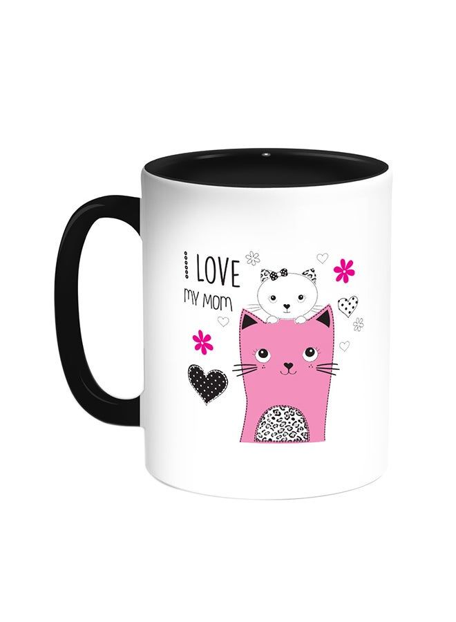 RKN I Love My Mom Printed Coffee Mug Black White 11 ounce - Image 2