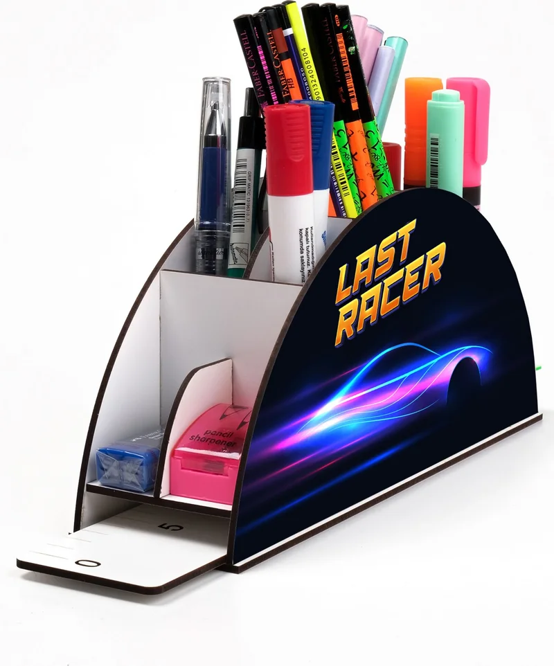 Notpa Wooden Vip Lastracer Rainbow Ruler Desktop Pencil Holder Organizer For Kids VIP118