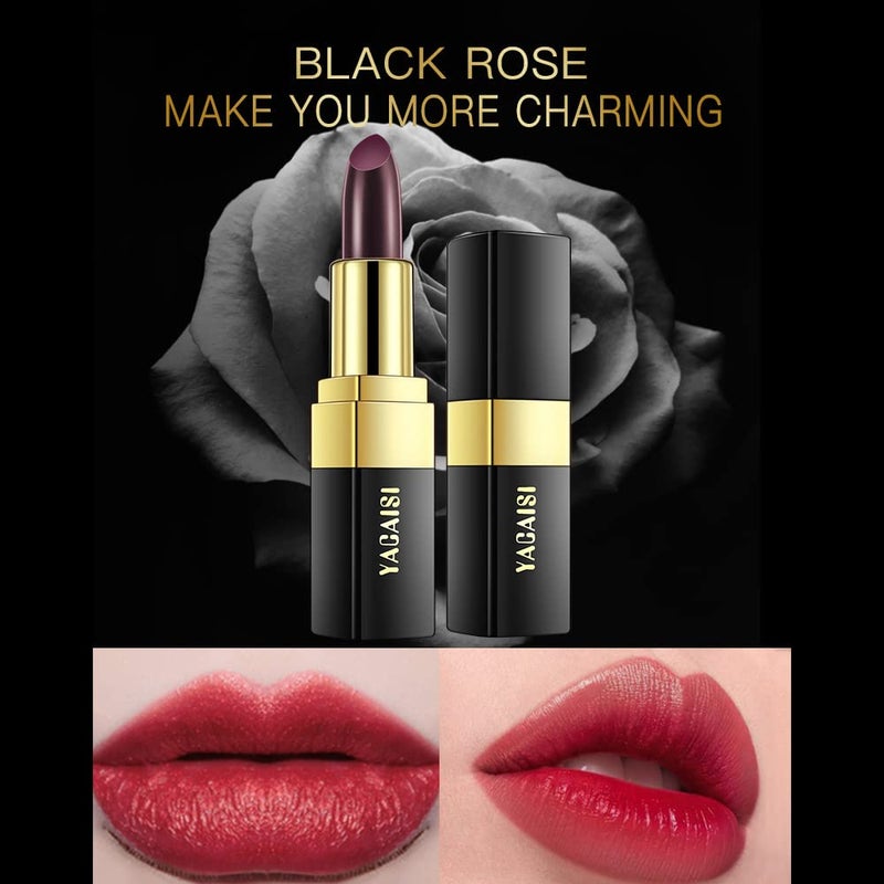 YANQINA 2 Pcs Magic Black Blue Lipstick Set, Shimmer Color Changing Lipstick(Blue Changed into Pink,Black Change into Brick Red),Natural Moisturizing Lip Balm Labiales Magicos Nutritious Lazy Lipstick - Image 4