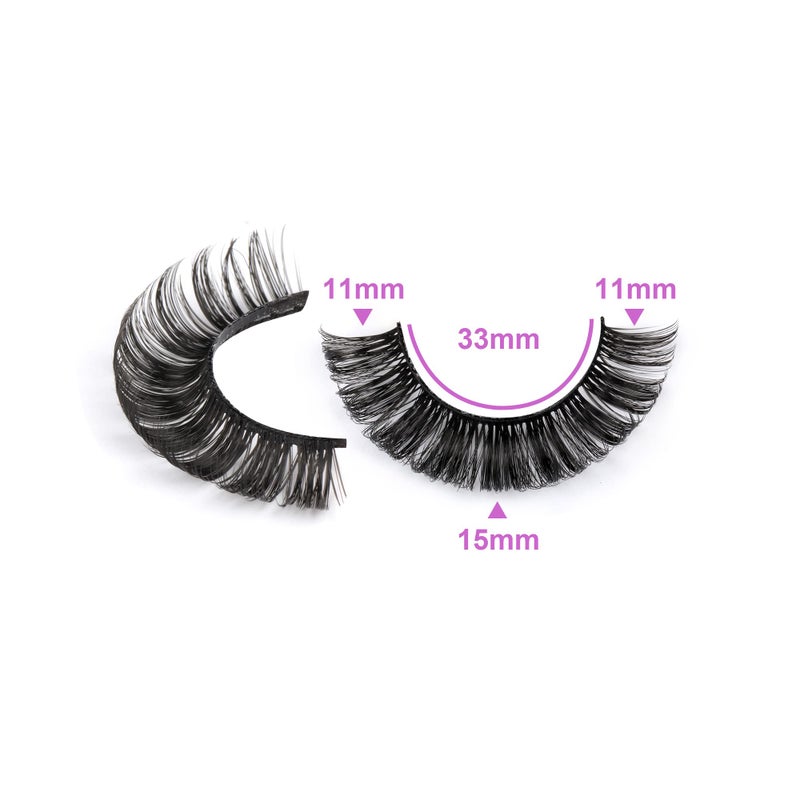 JIMIRE Russian Strip Volume Eyelashes DD Curl Wispy Fluffy False Eyelashes Look Like Lash Extensions Natural Lashes Pack 16 Pairs - Image 4