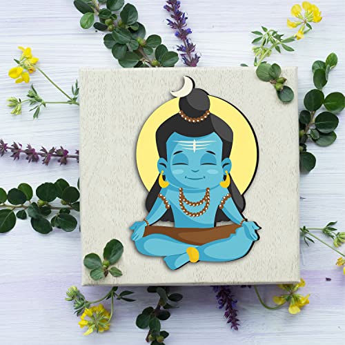 Bhai Please Shiva Mahadev Wooden Fridge Magnet (Pack of 1) |Hindu God, Spiritual, Divine, Devotional, Housewarming Gift and Decorations - Image 4
