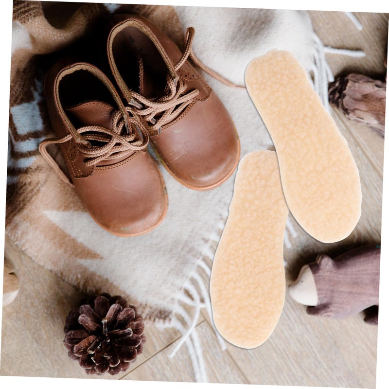2 Pairs Soft Warm Imitation Lamb Hair Insoles For School Sports Shoes Boys Girls - Image 5