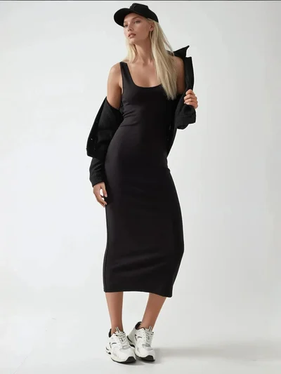 زوبعة فستان ميدي ناعم بلمسة أساسية