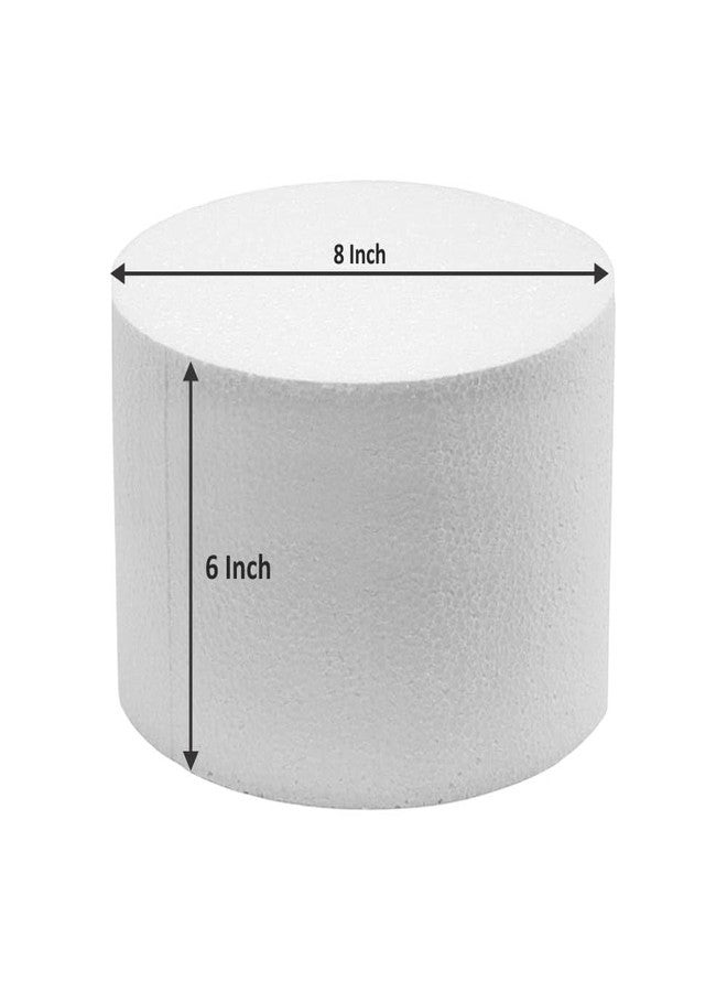 OM KRAFT OMKRAFT Round Cake Dummy 8 x 6 Inch | High Density Foam Cake Base for Cake Decoration, Practice & Display | Reusable Dummy Cake for Bakers | Pack of 1 - Image 2