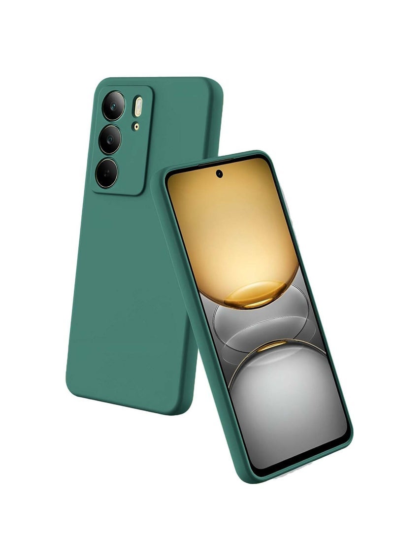 ELTRAZONE Realme C75 4G 2024 Premium Soft Liquid Silicone Case Cover – Dark Green, Shockproof, Anti-Scratch, Slim Fit, Full Protection - Image 1
