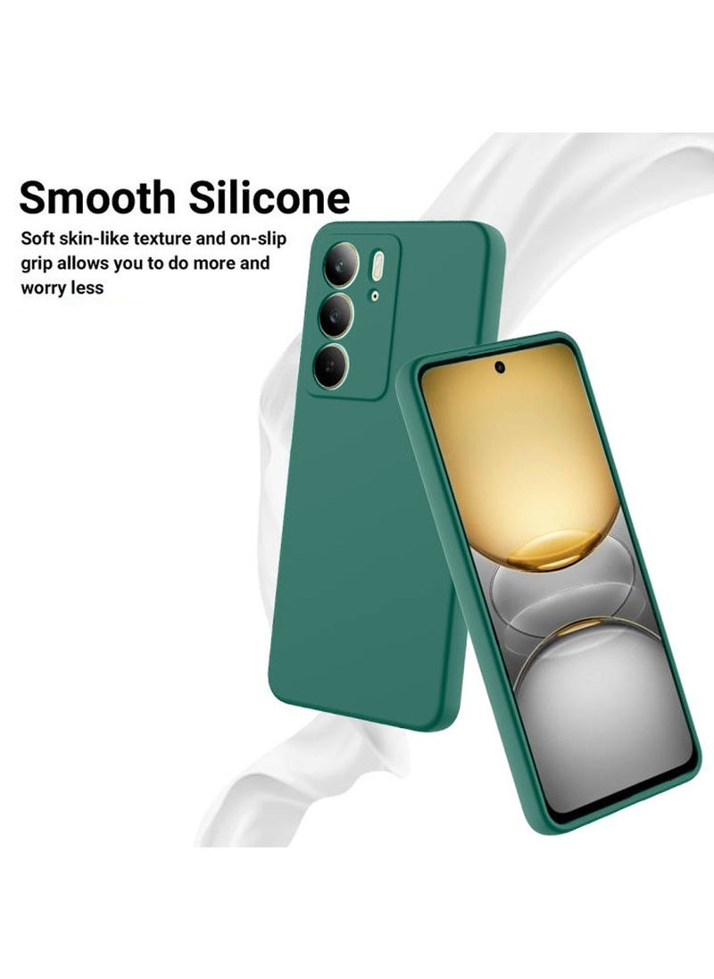 ELTRAZONE Realme C75 4G 2024 Premium Soft Liquid Silicone Case Cover – Dark Green, Shockproof, Anti-Scratch, Slim Fit, Full Protection - Image 3